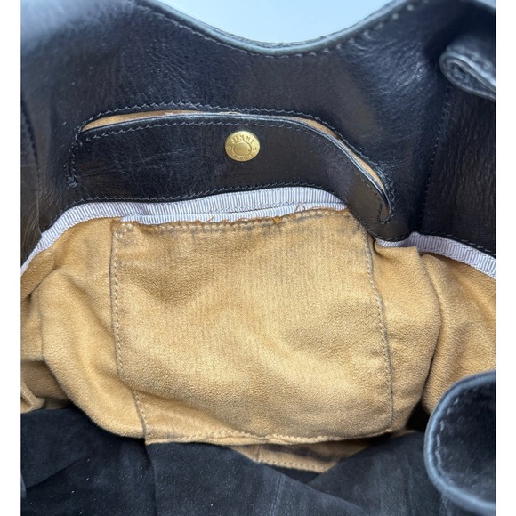 Jimmy Choo Mandah Black Leather Suede Expandable Hobo Bag Gold Hardware - Picture 12 of 12